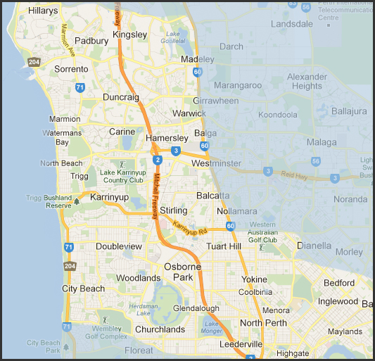 Suburbs Of Perth Australia Map - United States Map